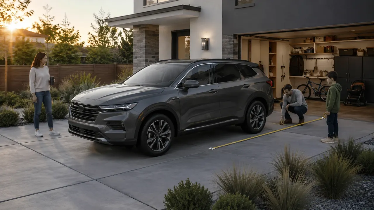Generic vehicle measured in a residential driveway to test real-world fit