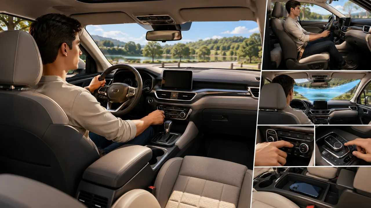 Generic vehicle interior showing visibility, controls, and daily-use observations
